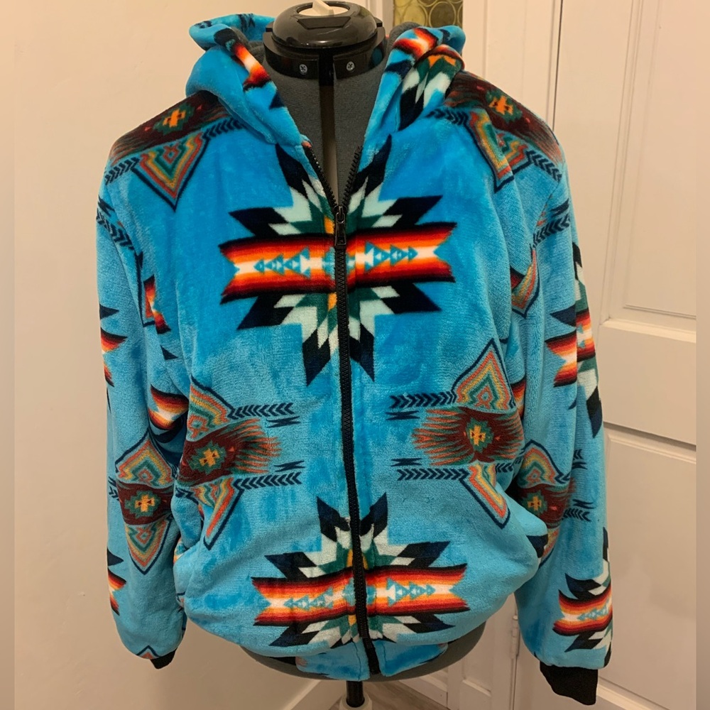 Vibrant Aztec Fleece Jacket